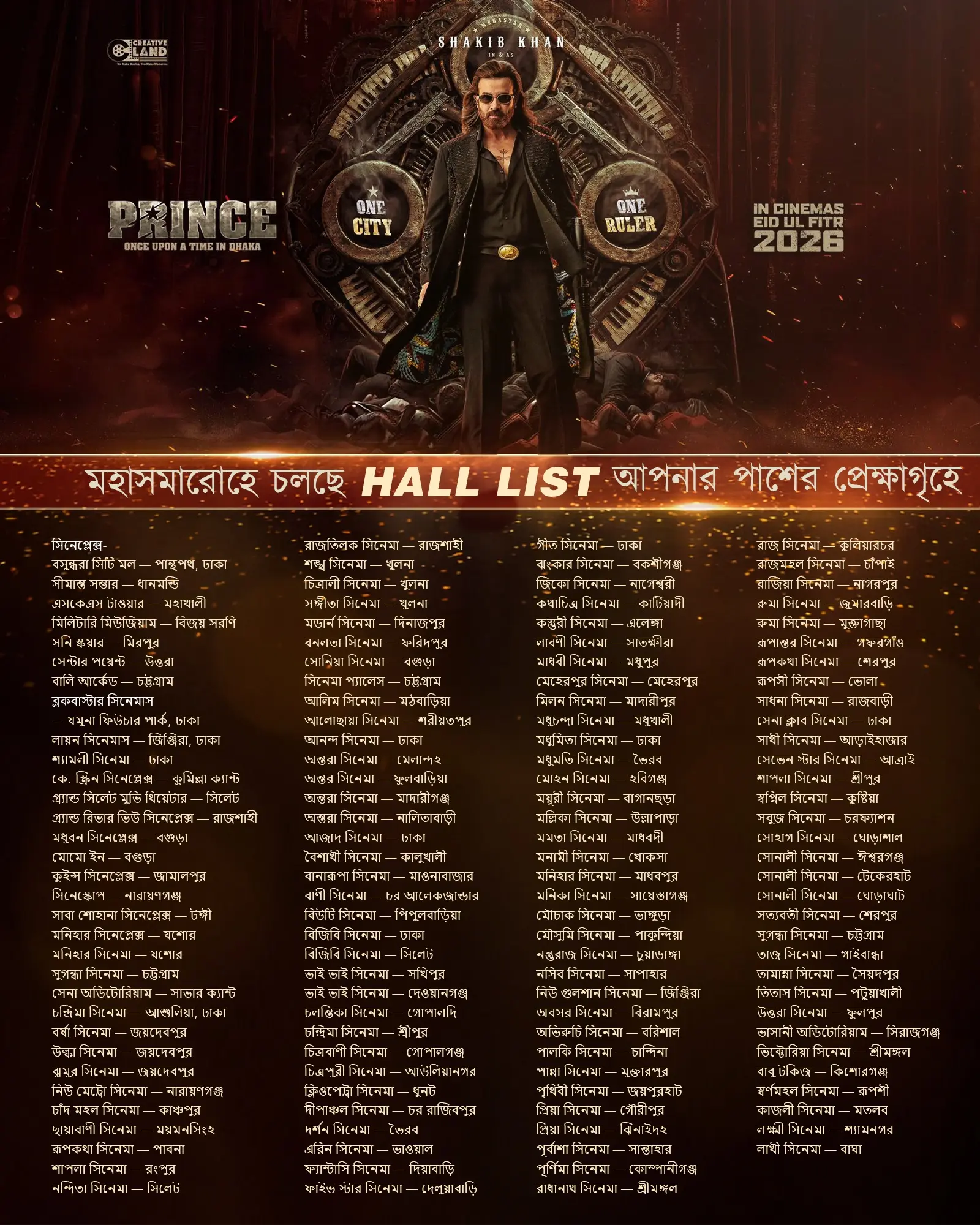 Prince Movie Hall List (2026)